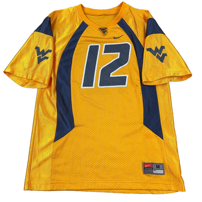 Vintage West Virginia Mountaineers Jersey Youth Medium Yellow Nike