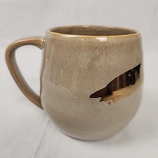 Cravings Chrissy Teigen Coffee Tea Mug Cup Gold Ribbon Tan Stoneware 18oz