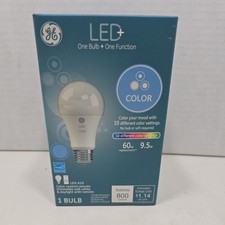 NEW GE LED Color 800 Lumens 9.5-Watt 60w A19 w/ Remote Control 93100352