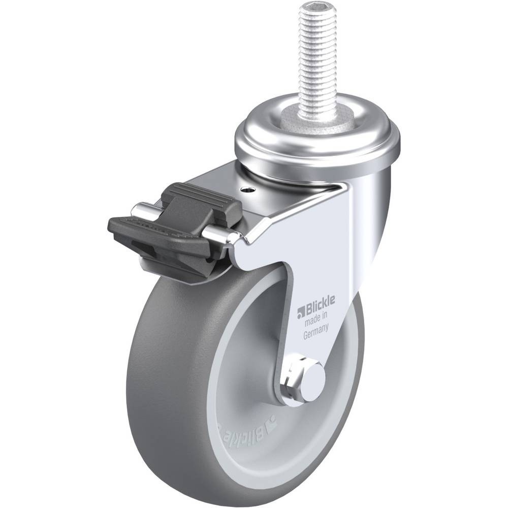 Roulette pivotante Blickle 75mm pour chariot d'atelier et meuble