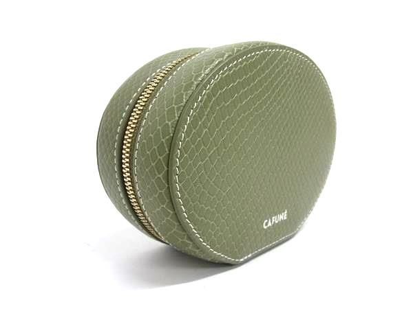 CAFUNE Python Embossed Leather Crossbody Bag Gree… - image 2