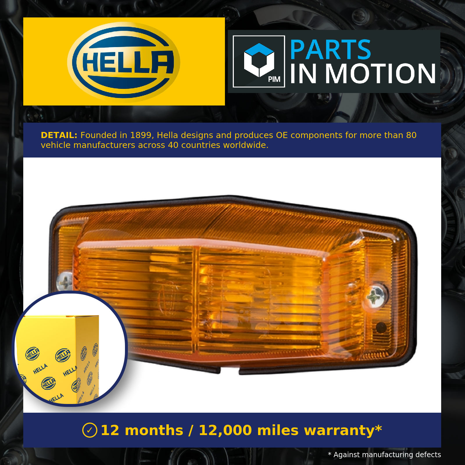 Indicator Light 2BM001321-001 Hella 0888979 57946 74784 1934144 357946 E245903