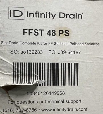 Infinity Drain FFST 48 PS Fixed Flange Slot Drain Kit- *PARTS ONLY*