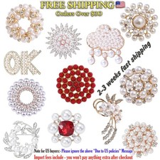Bouquet Crystal Rhinestone Pearl Flower Brooch Pin Wedding Bridal Gifts Hot Sale