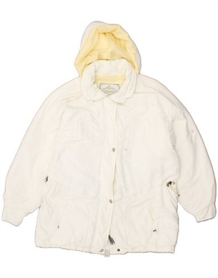 SCHOFFEL Damen Windbreaker Jacke mit Kapuze UK 16 Large weiß Polyester AY10
