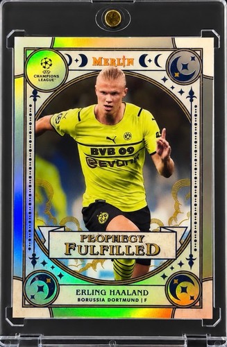 Erling Haaland REFRACTOR TOPPS CHROME MERLIN CARD MINT