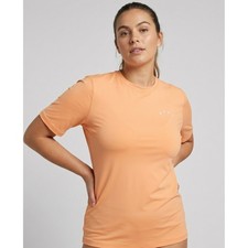Roxy Rash Guard Womens XL Orange Short Sleeve Swim Shirt Logo Stretch