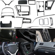 Carbon Fiber Full Interior Kit Set Cover Trim For 2013-15 Honda Civic Coupe 25pc Carbon Fiber Full Interior Kit Set Cover Trim For 2013-15 Honda Civic Coupe 25pc
