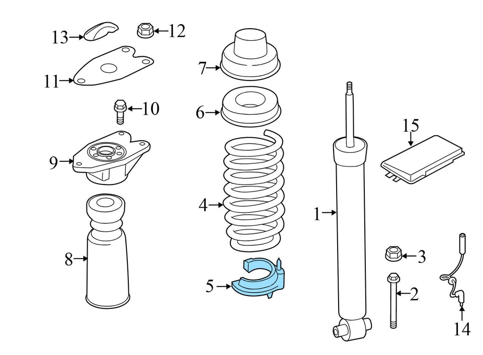 BMW 328D 2014-2018 - Almohadilla de resorte inferior trasera 6791709 Foto 3 de 4