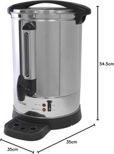 20L Tea Urn Hot Water Boiler | Electric Catering Manual Fill Large | Steel