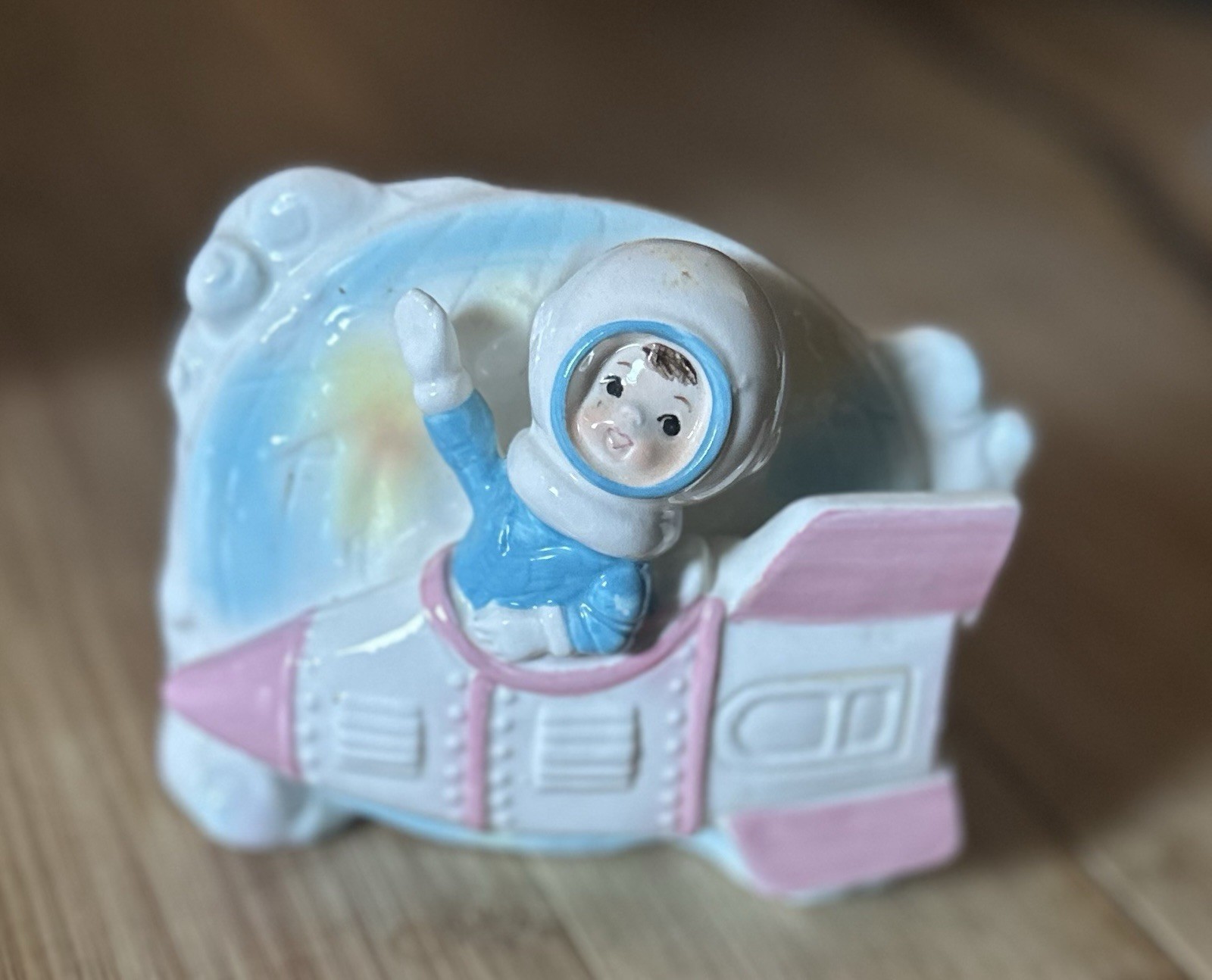 1962 Inarco Baby Astronaut In Rocket Planter Rare