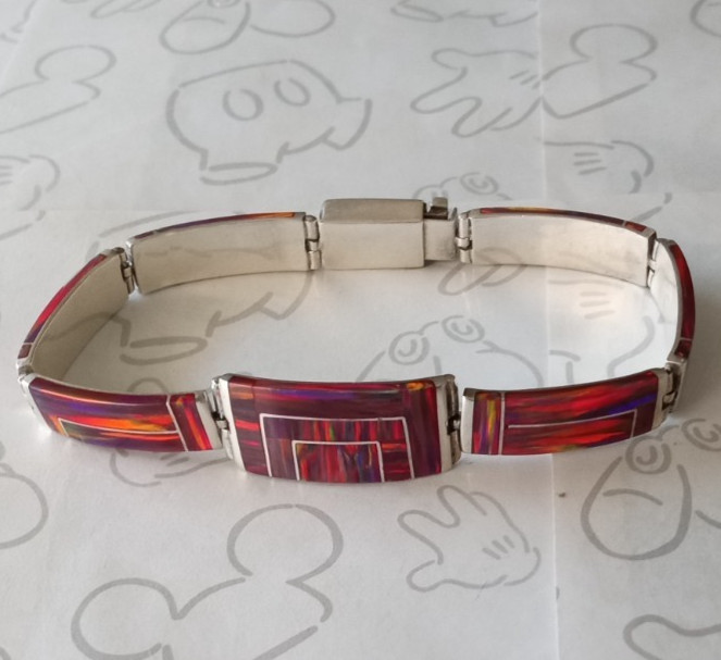 Escorcia Rectangular Block Inlaid Stone Bracelet … - image 1