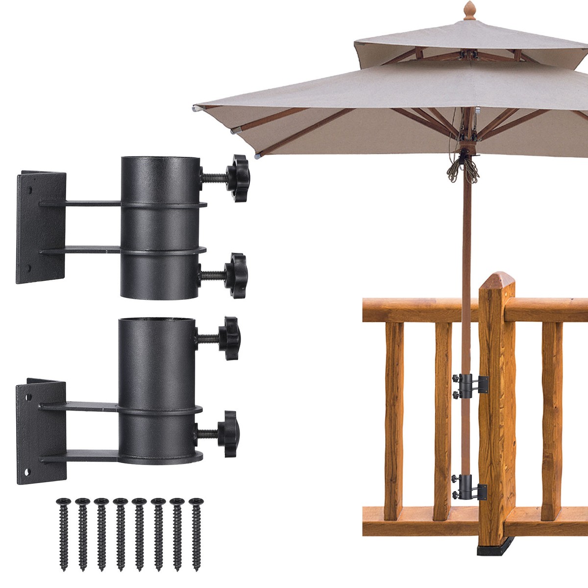 corner umbrella stand patio 9ft Side Pole Round Outdoor Garden with Cross Metal GR Chopra and Company Outer Diameter 19" Patio Umbrella Base, 26