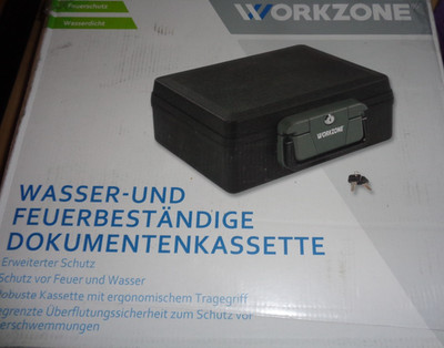 WORKZONE  Feuerbeständige und wasserfeste Dokumentenkassette,NEU!