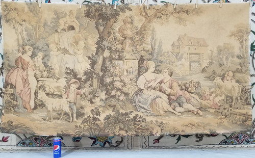 Vintage French Romantic Scene Wall Hanging Tapestry 188x98cm