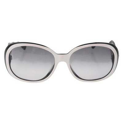 CHANEL Camelia Sunglasses plastic White Black 5113 CC Auth YKZ401