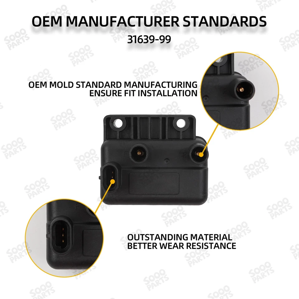 3-Pin Ignition Coil For 1999-2001 Harley Davidson Touring Road Glide 31639-99 - Image 4 of 4