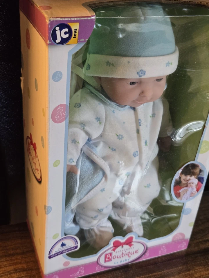 Muñeca La Baby Cuerpo Suave Azul Niño 11" NUEVA Foto 3 de 4