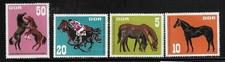 Alemania RDA SC # 945-948 caballos de pura sangre. MNH