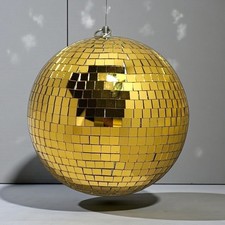 8  Gold Mirror Disco Ball Glass DJ Dance Party Decor Sparkle Club Hanging Loop