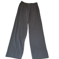 Giorgio Armani Women's Black Label Gray Wide Leg Elastic Pull-on Pants 42 / 8