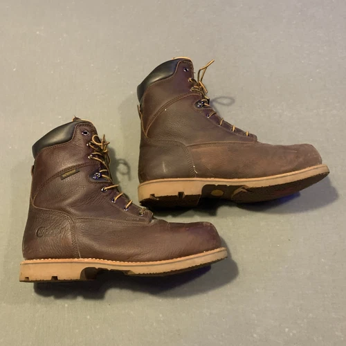 Chippewa Logger Work Boots Steel Toe Waterproof Leather Brown Mens Size 11.5 EE