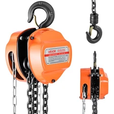 VEVOR Hand Chain Hoist 1100 lbs Capacity 10 ft Manual Chain Block with G80 Chain