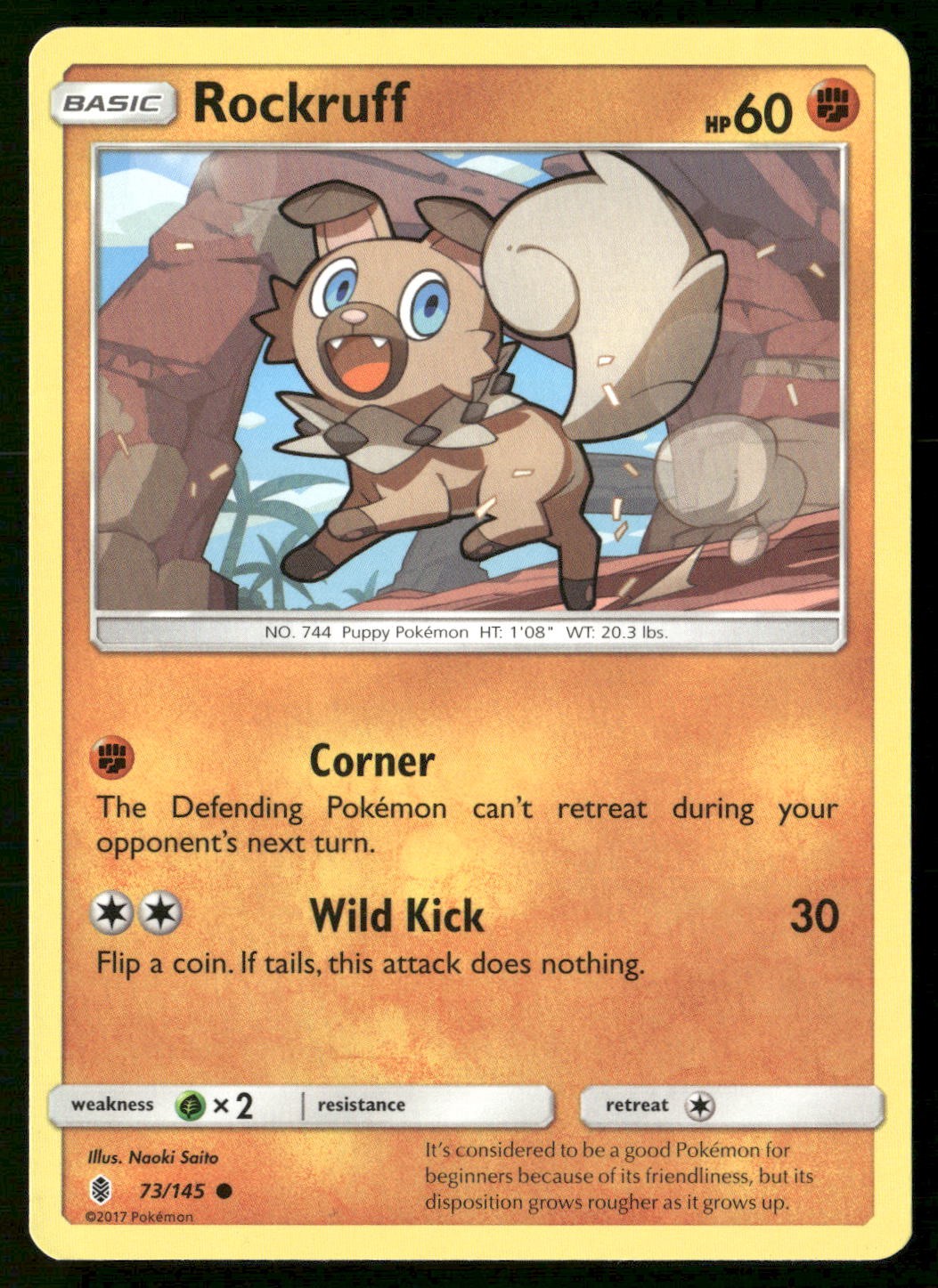 Rockruff 73/145 Common Guardians Rising Pokemon Lightly Played