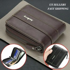 Men's Leather Bifold Wallet Coin Purse ID Credit Card Holder Short Money Pocket