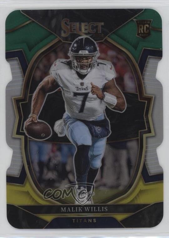 2022 Panini Select Concourse Green & Yellow Prizm Die-Cut Malik Willis #38 1js1