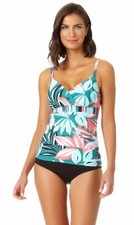 Anne Cole Swimsuit Tankini Top Tropical Floral Size 38C/40B W/wire NWT