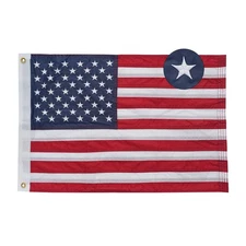 16x24 Inch Small American Flag w/ Embroidered Stars and Brass Grommets for Boat