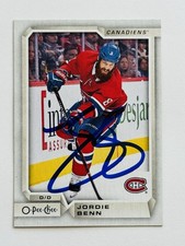 Jordie Benn Montreal Canadiens Autographed 2018-19 OPC Hockey NHL Card #183 COA