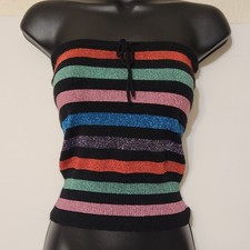 Vintage 90s Esprit Metallic Striped Neon Tube...