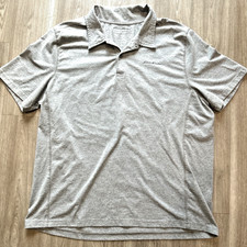 Eddie Bauer Outdoor XL Gray Solid Polo Shirt Short Sleeve