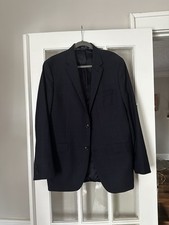 Men's Navy Blue Blazer Classic Two-Button Sport Coat Lands End 42 L