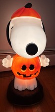 PEANUTS Snoopy 2FT Halloween Great Pumpkin Blow Mold Yard Decor Gemmy Rare