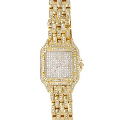 Cartier Panthere Jumbo in 18K Gold Factory Diamond Pave Dial & Bracelet Watch