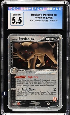 CGC 5.5  Rocket's Persian ex 2005 Pokemon Unseen Forces #116/115