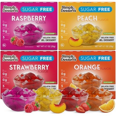Simply Desserts SugarFree Jel Variety 4pk Raspberry, Peach, Orange, Strawberry