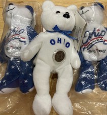 Two Ohio Bicentennial Collectible Bears And Ohio Limited Edition State Bear