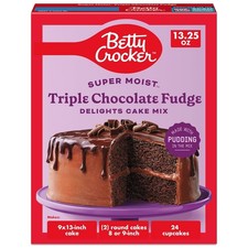 Betty Crocker Super Moist Triple Chocolate Fudge Cake Mix 13.25 oz