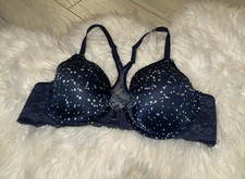 Maidenform 07112 One Fab Fit Extra Coverage Racerback Bra Front Close 38B Blue