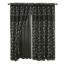 Elegant Comfort Luxury Curtain/Window Panel Set Attached Valance And Backing 54