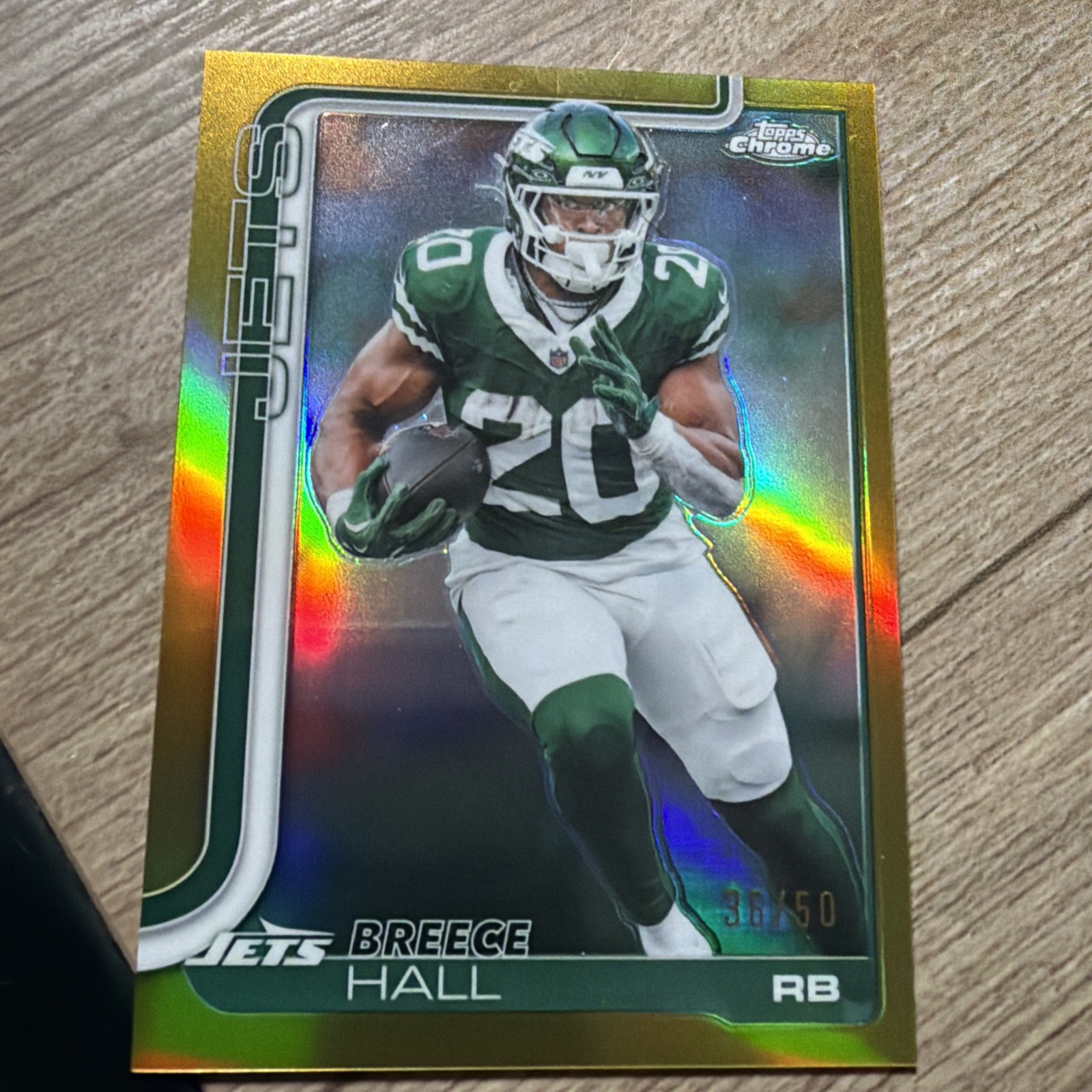 2025 Topps Chrome - Breece Hall #238 Gold Refractor 36/50