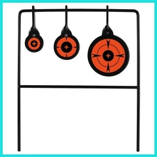 Triple Gong Spinner Target - Rated for .22 Rimfire Rifles and .22 Handguns - ...