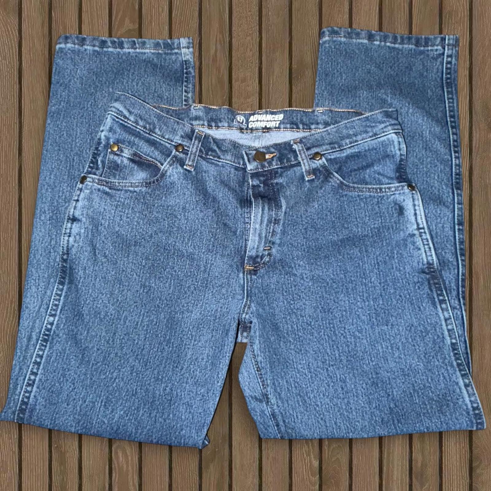 Wrangler Advanced Comfort 47 Regular Fit Blue Jeans Size 32x