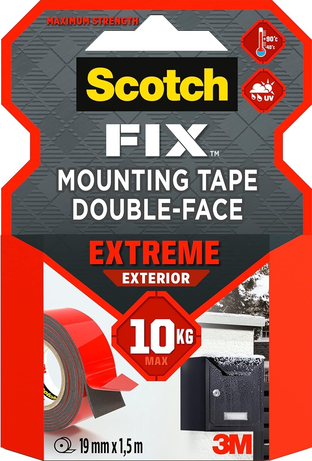 Scotch-Fix Double-Sided Extreme Exterior Mounting Tape 19mm x 1.5m Outdoor - Image 8