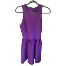 Topshop Purple Fit Flare Skater Dress Womens Size US 4 UK 8 Cocktail Party Mini