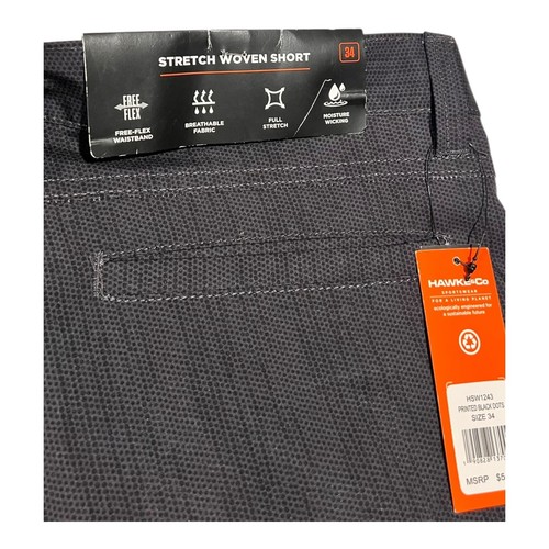 Neu mit Etikett Hawke & Co Herren 34 schwarze Punkte Stretch gewebt Sportbekleidung Shorts - Bild 6 von 18